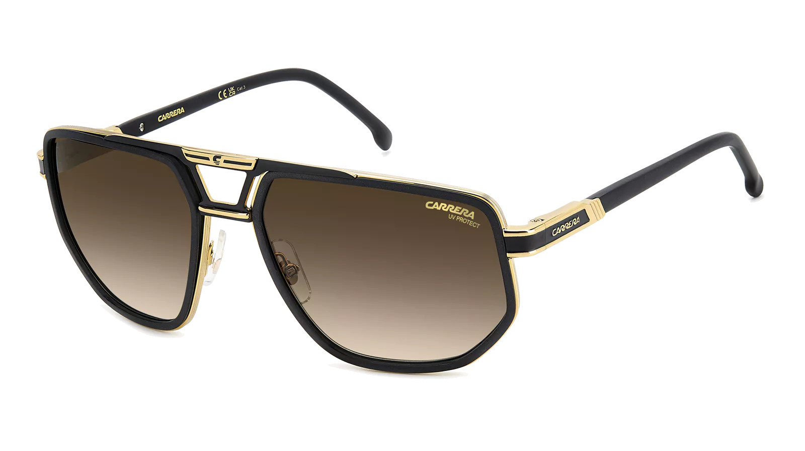 CARRERA1072/S Noir et Or verres Brun dégradé