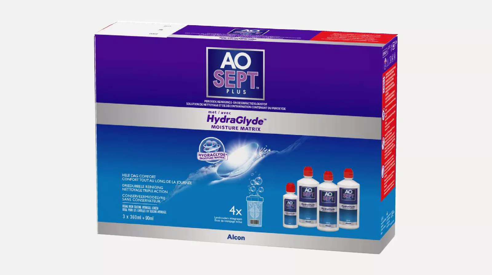 AOSEPT PLUS HYDRAGLYDE PACK 3 X 360 ML  PLUS 90 ML